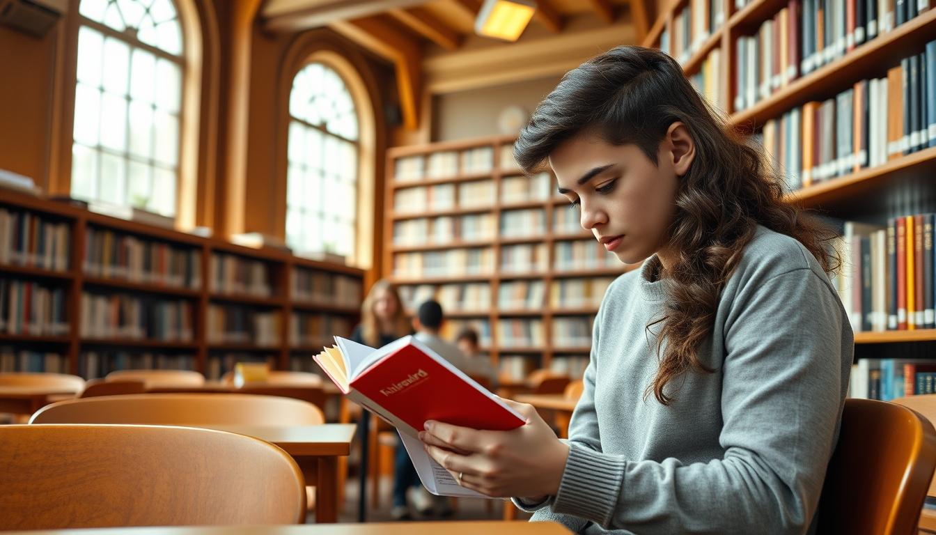 Student using a study guide to organize academic notes